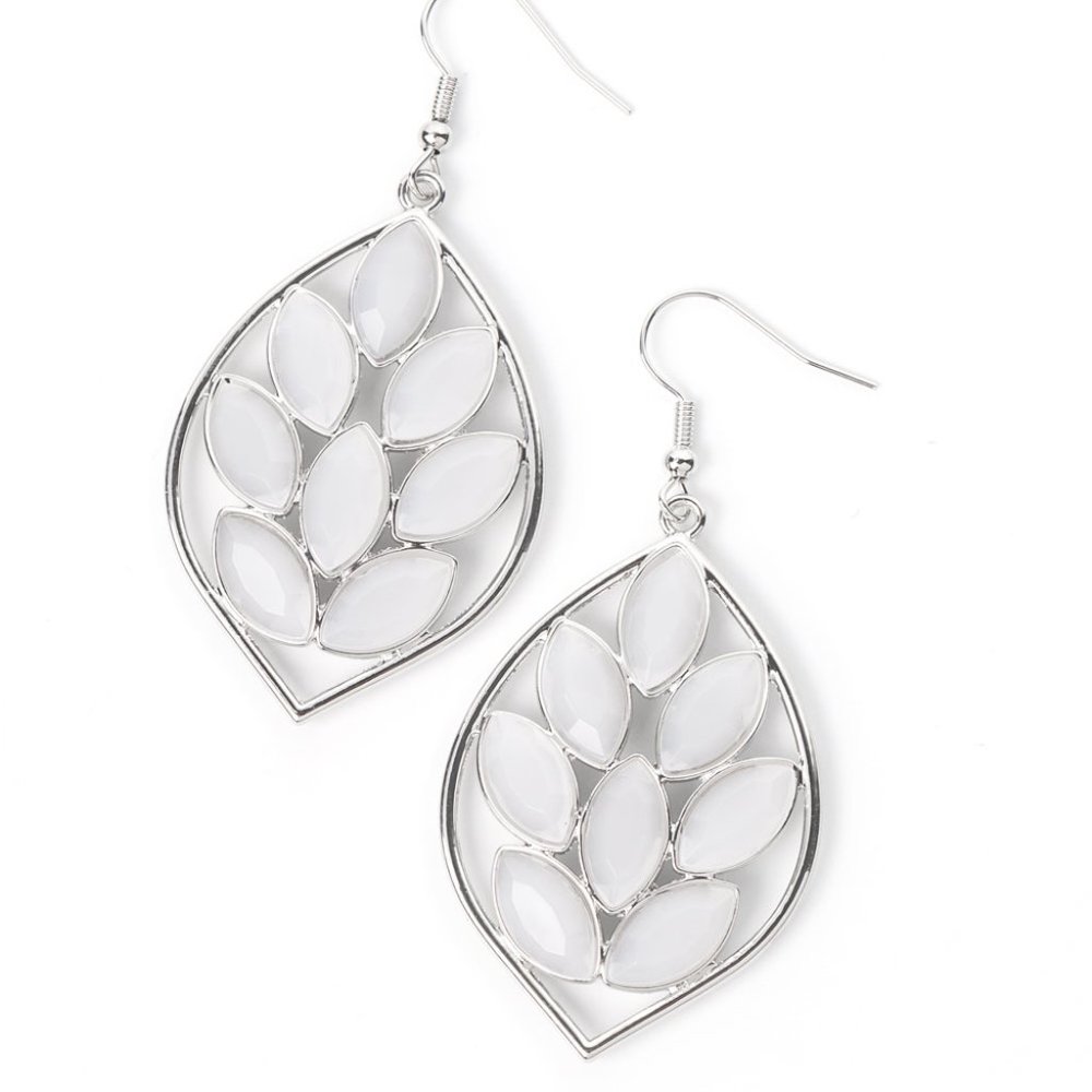 Glacial Glades - White Earrings - Picture 2 of 2